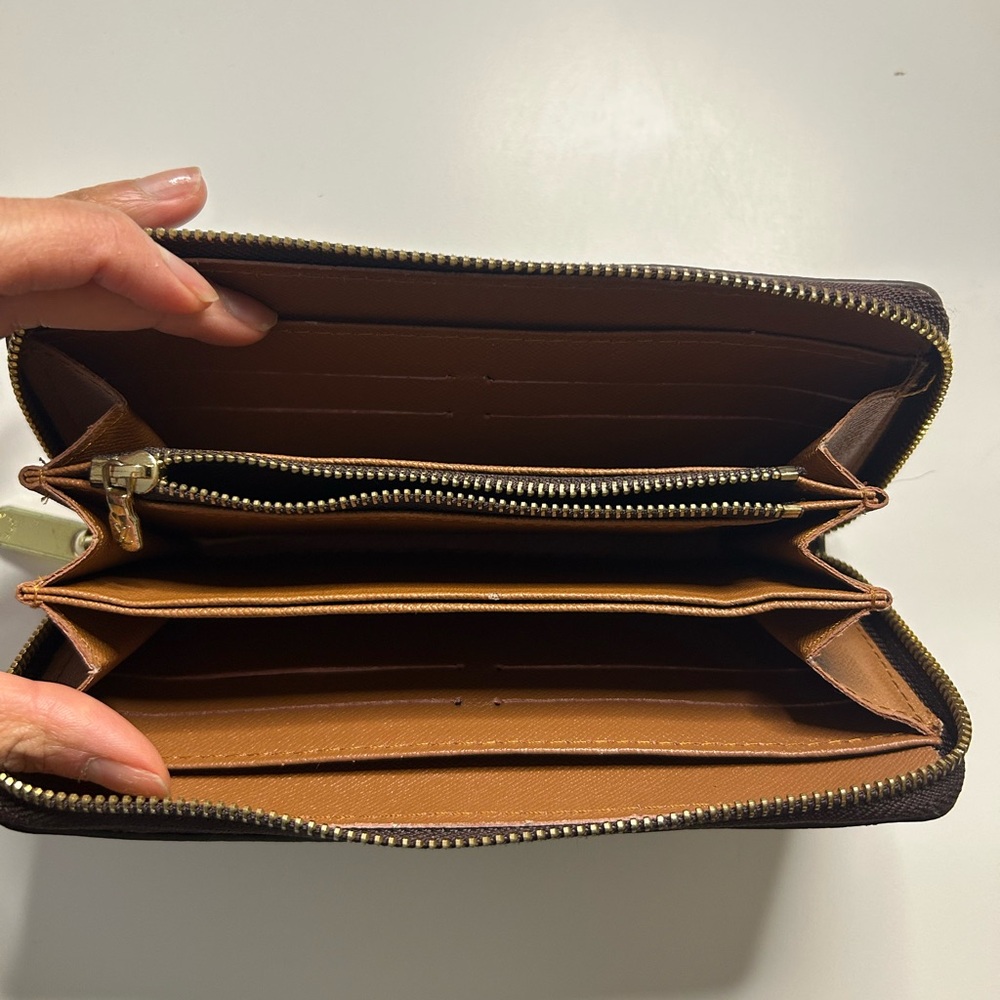 Louis Vuitton Brown Monogram Zip Wallet - Picture 3 of 4